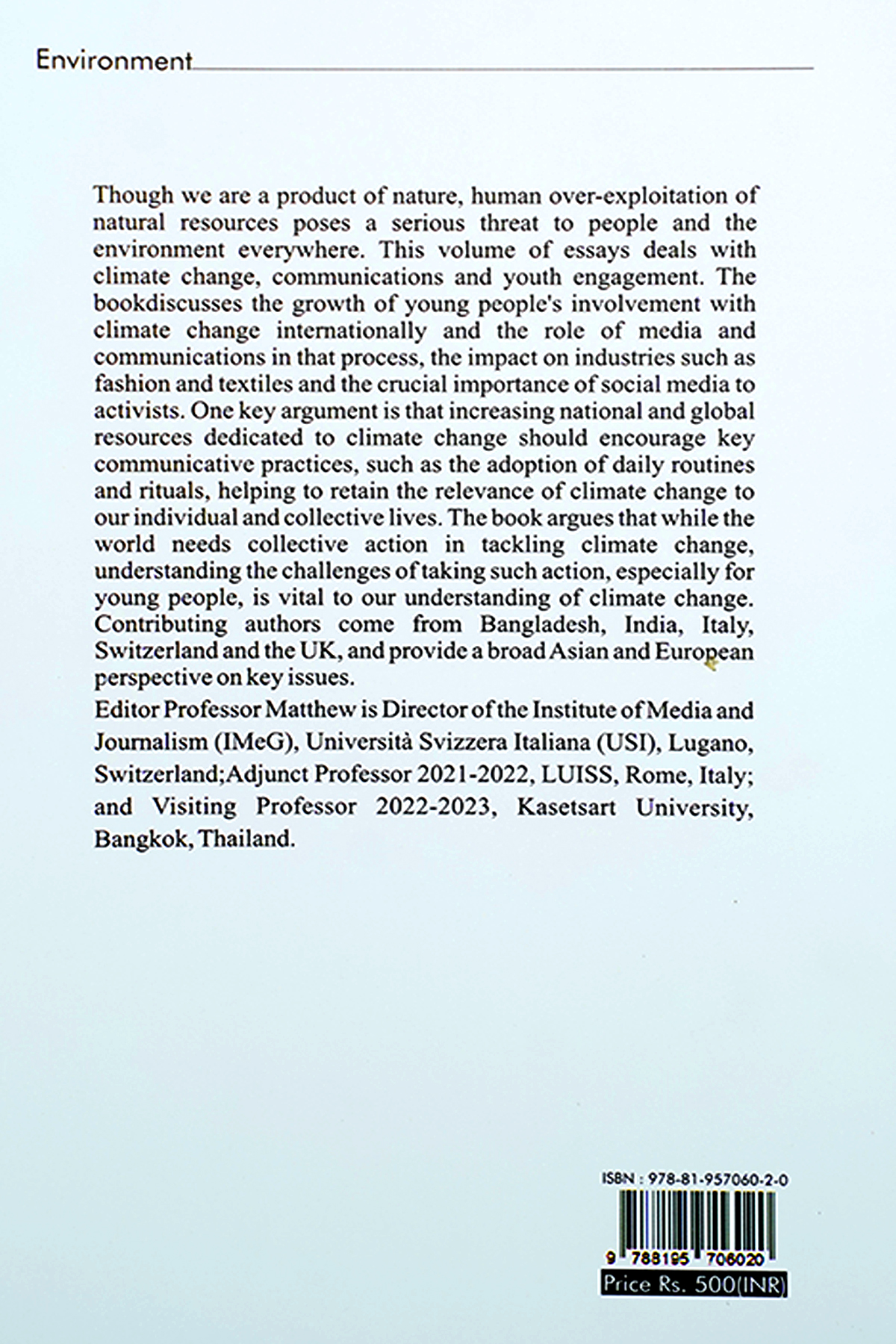 YOUNG PEOPLE AND CLIMATE CHANGE - Back Cover