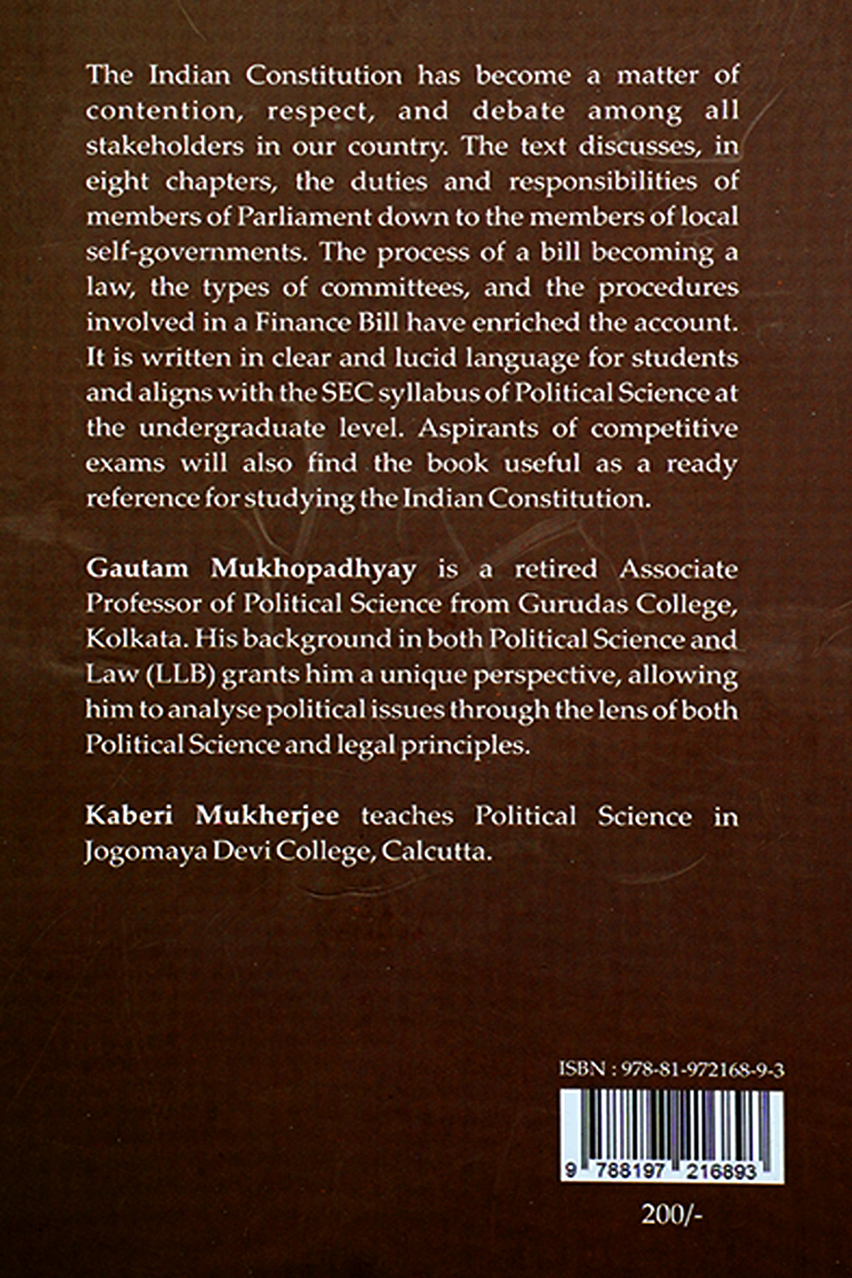 LEGISLATIVE PRACTICE AND PROCEDURES - Back Cover